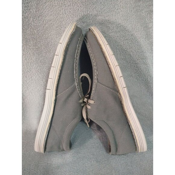 Clarks Shoes Mens 12 M Gray Canvas Forge Lace Up Casual Comfort Moccasin - Picture 6 of 9